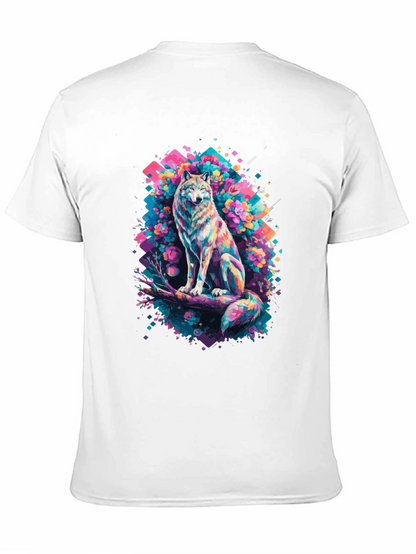 Vibrant Wolf Graphic Tee - Unique Art Print