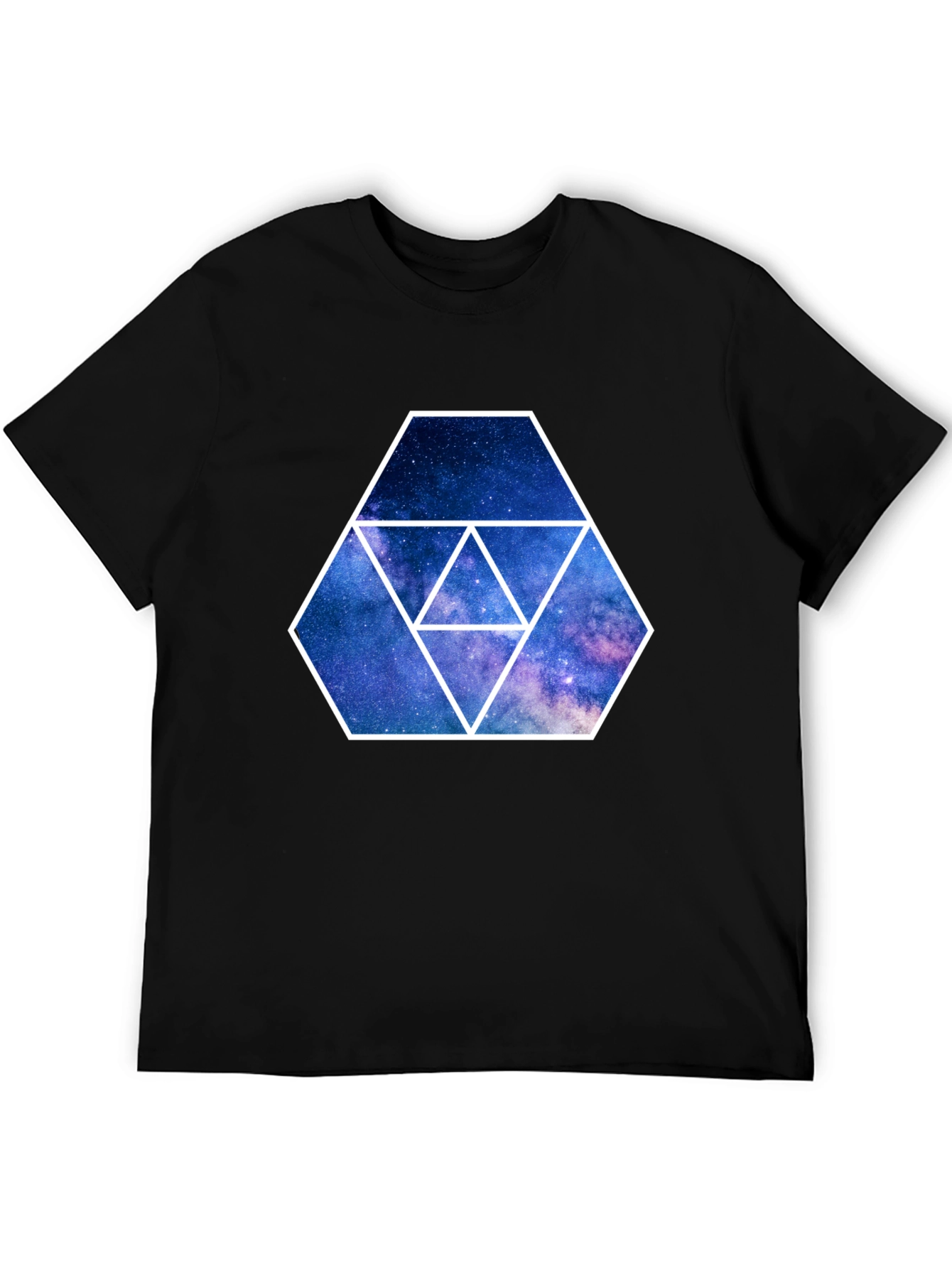 Galaxy Hexagon Graphic Tee - Black