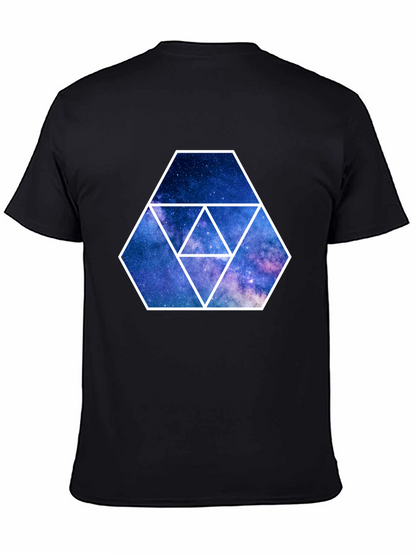 Galaxy Hexagon Graphic Tee - Black