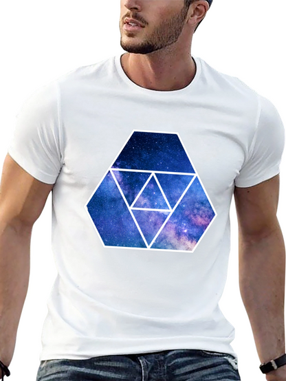Galaxy Hexagon Graphic Tee - Black