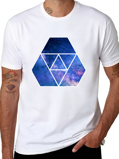 Galaxy Hexagon Graphic Tee - Black