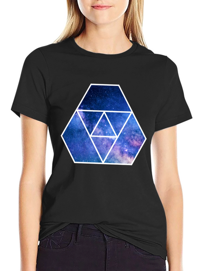 Galaxy Hexagon Graphic Tee - Black