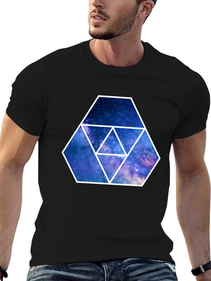 Galaxy Hexagon Graphic Tee - Black