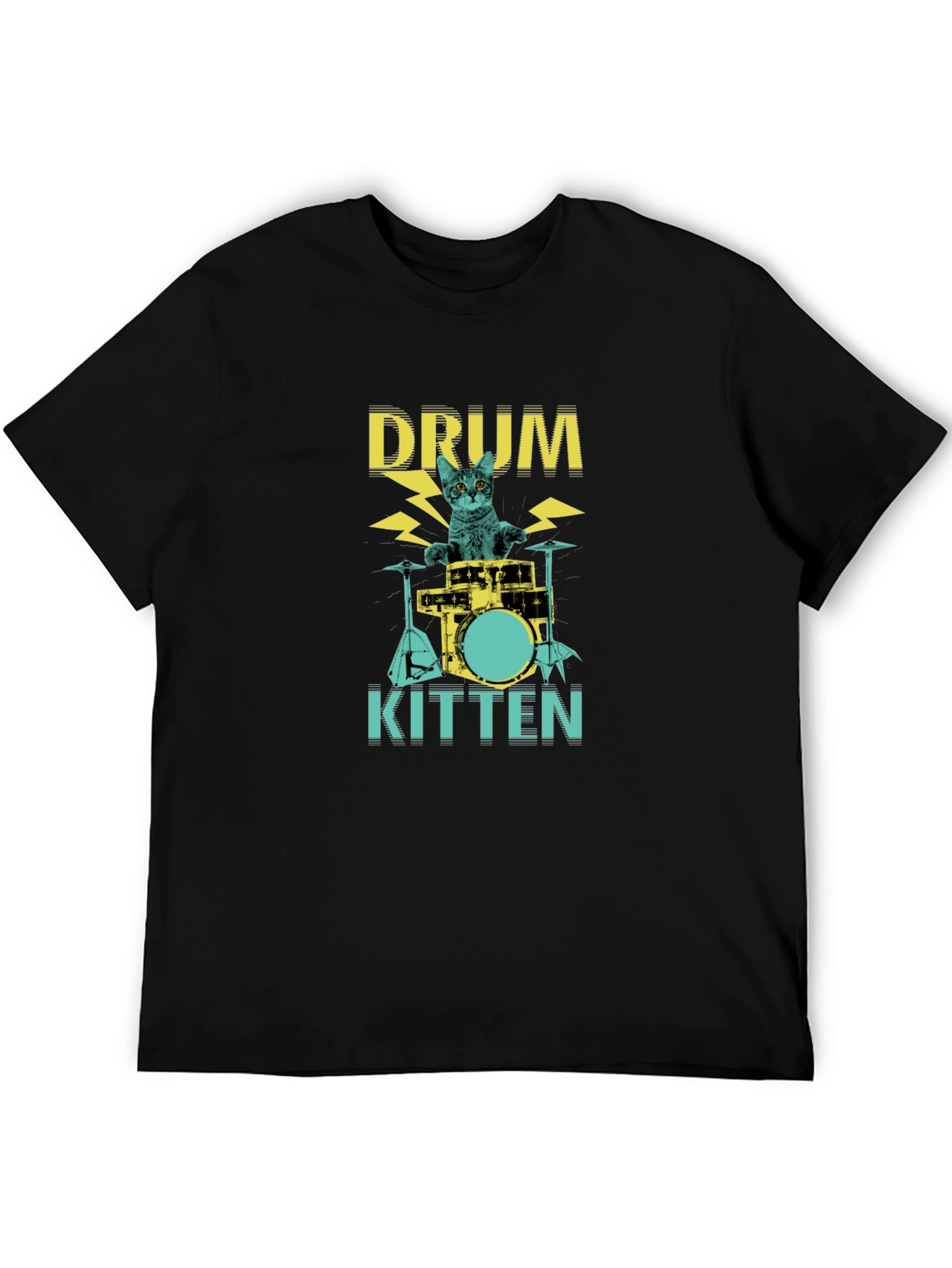 Drum Kitten Black Graphic Tee