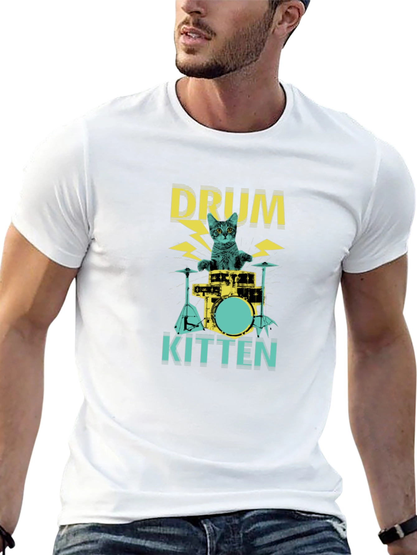 Drum Kitten Black Graphic Tee