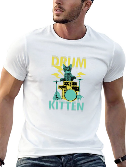 Drum Kitten Black Graphic Tee
