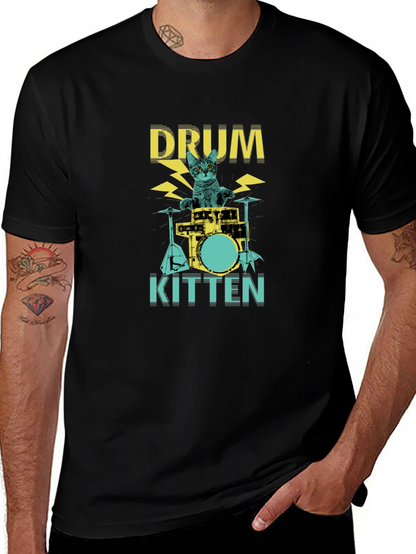 Drum Kitten Black Graphic Tee