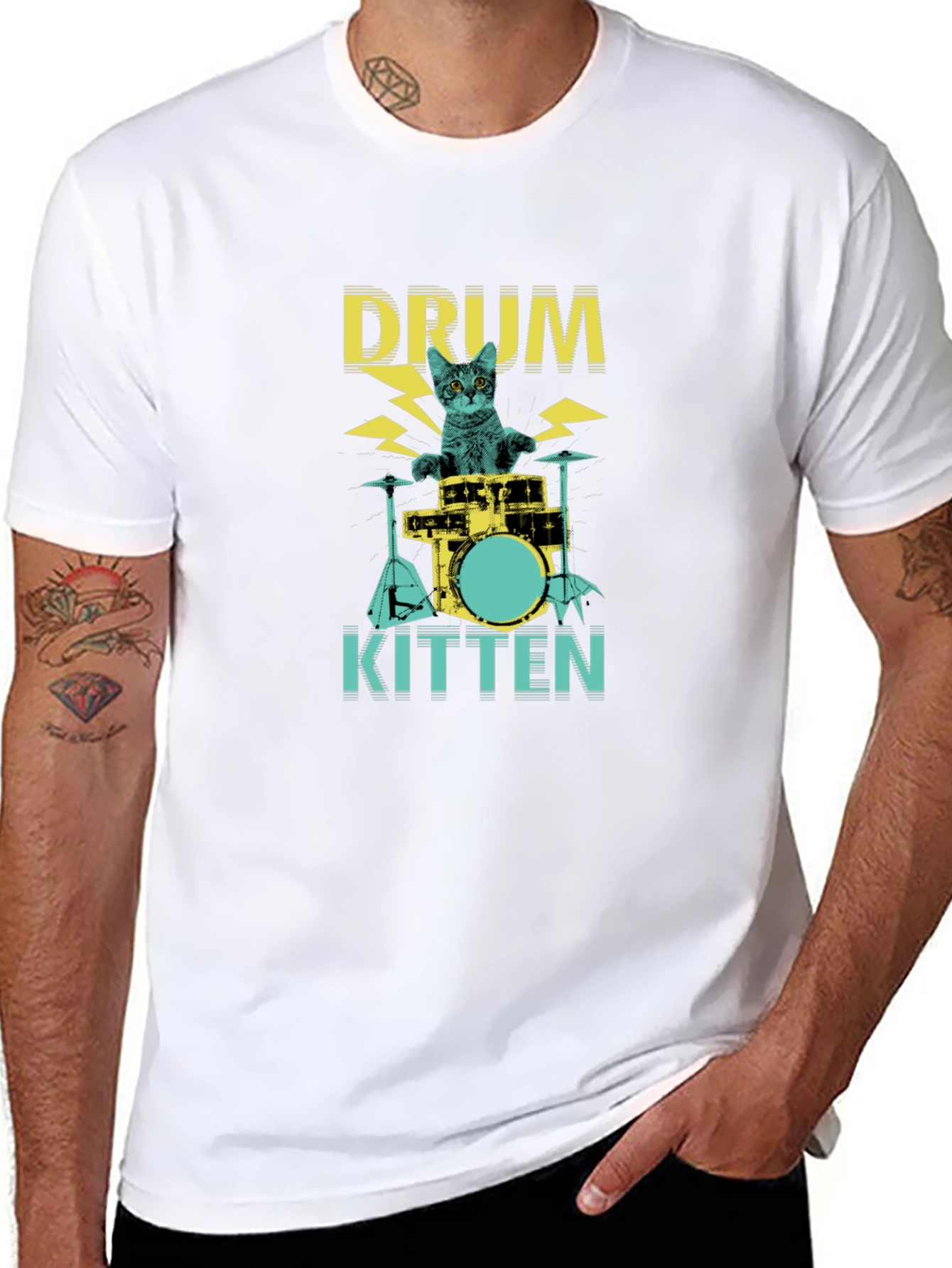 Drum Kitten Black Graphic Tee