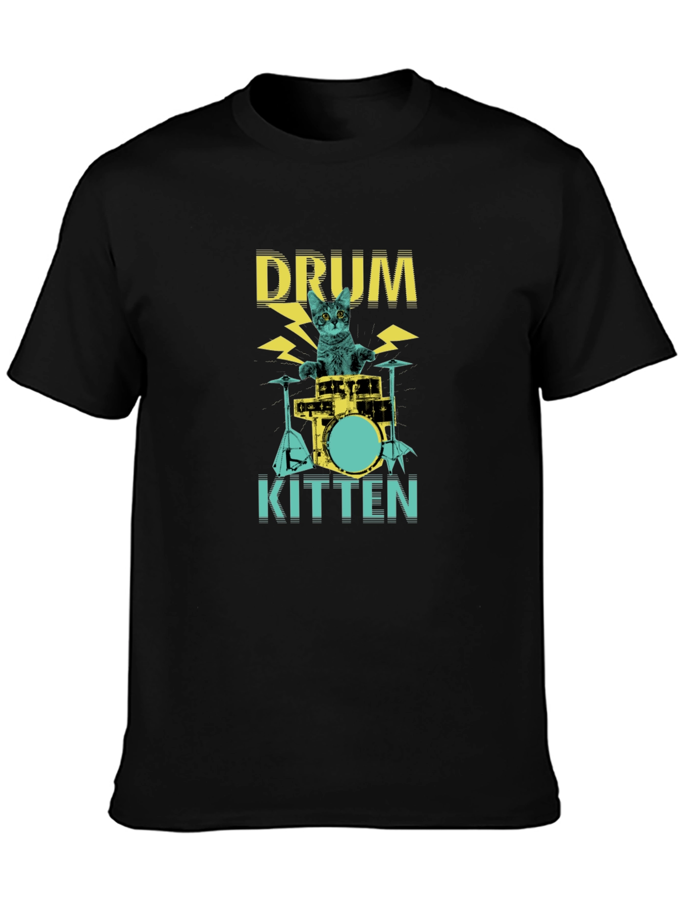 Drum Kitten Black Graphic Tee