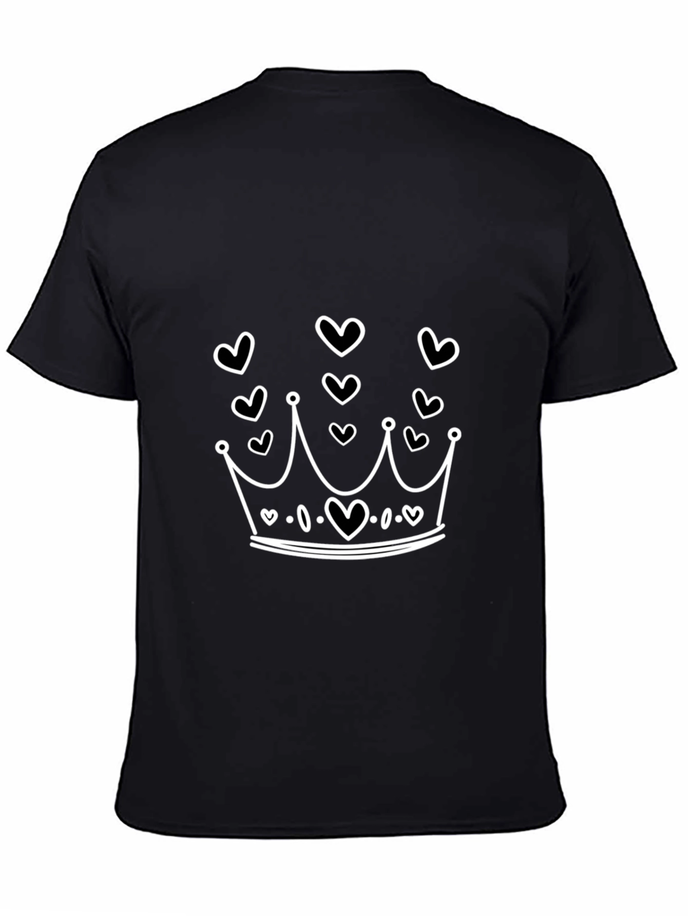 Heart Crown Graphic Tee - Black