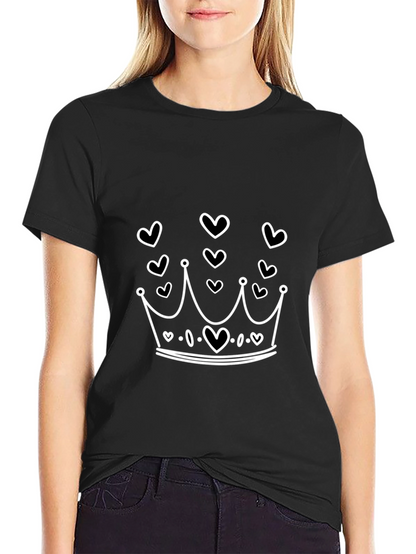Heart Crown Graphic Tee - Black