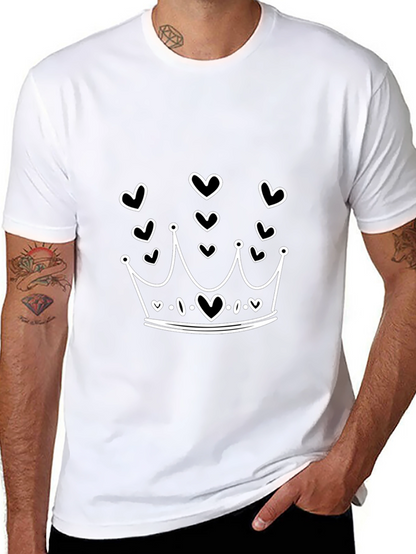 Heart Crown Graphic Tee - Black