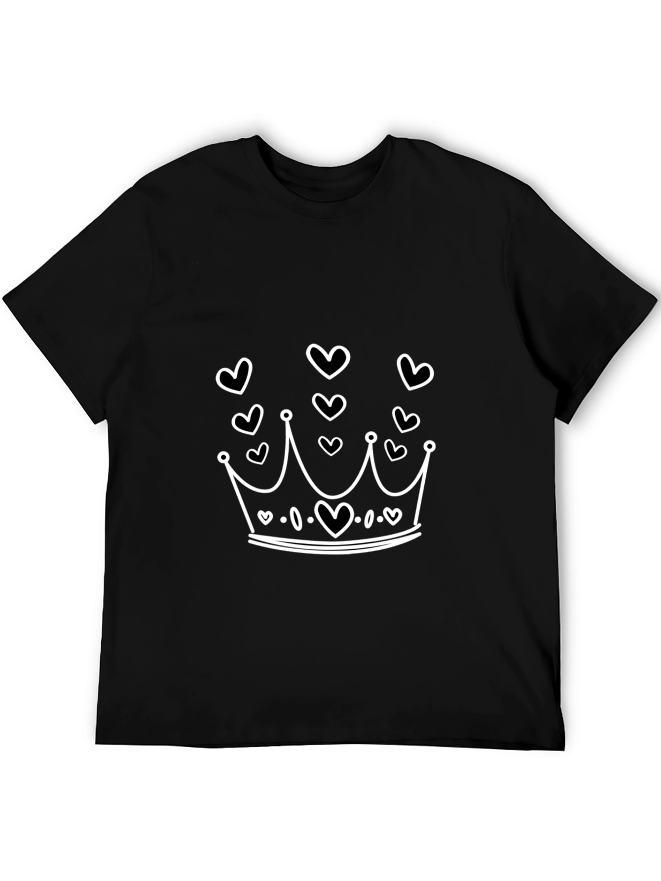 Heart Crown Graphic Tee - Black