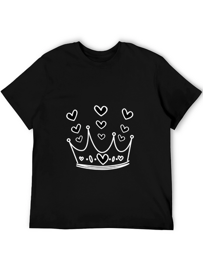 Heart Crown Graphic Tee - Black