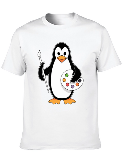 Penguin Artist T-Shirt: Creative & Fun Design