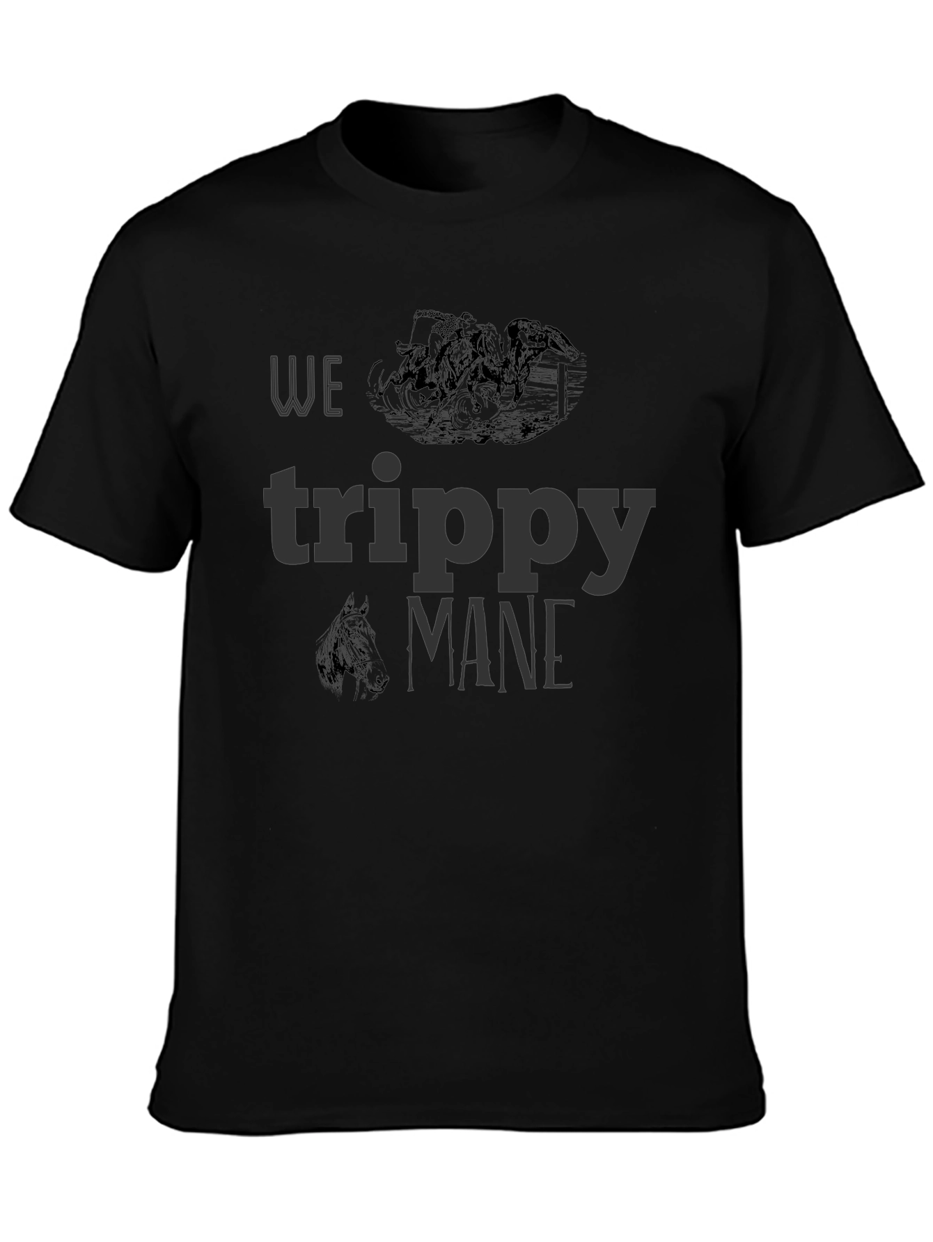 We Trippy Mane Black Graphic Tee