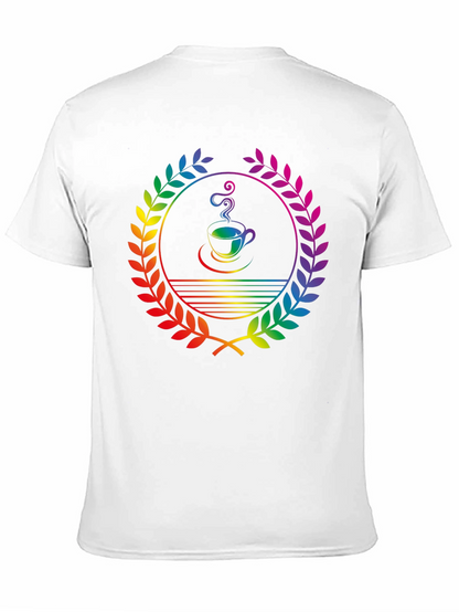 Rainbow Coffee Laurel T-Shirt - Unique Graphic Tee