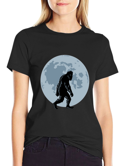 Bigfoot Moon T-Shirt - Black Sasquatch Tee