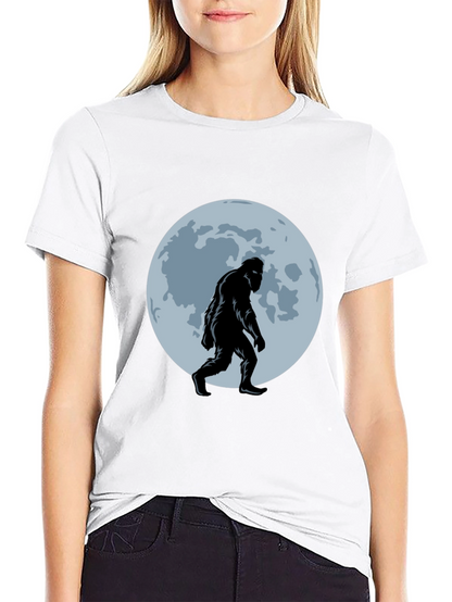 Bigfoot Moon T-Shirt - Black Sasquatch Tee
