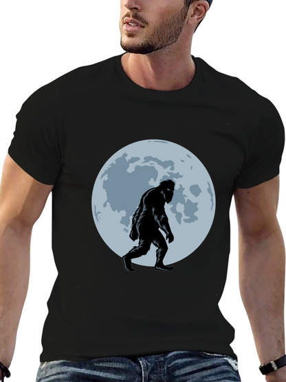 Bigfoot Moon T-Shirt - Black Sasquatch Tee