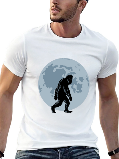 Bigfoot Moon T-Shirt - Black Sasquatch Tee