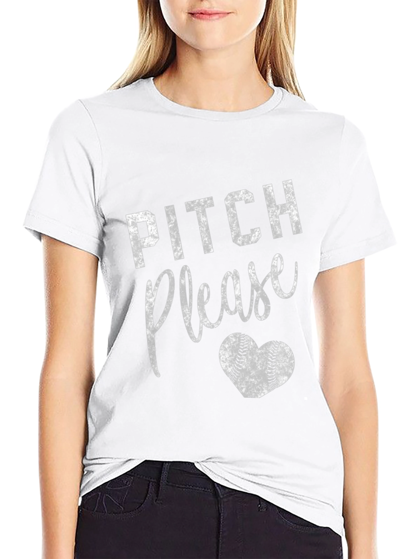 Pitch Please Baseball Heart T-Shirt