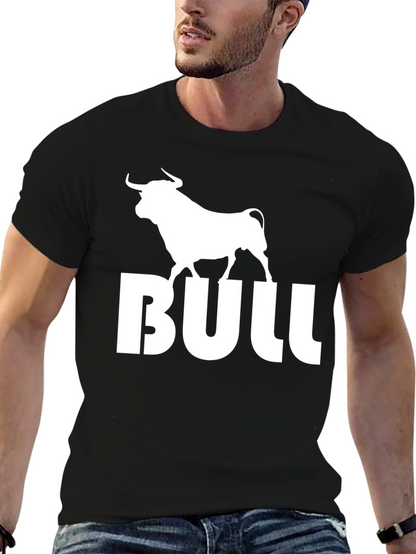 Bold Bull Graphic Tee - Black Cotton Blend