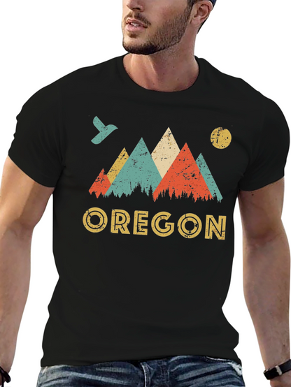 Oregon Mountains Retro Graphic T-Shirt