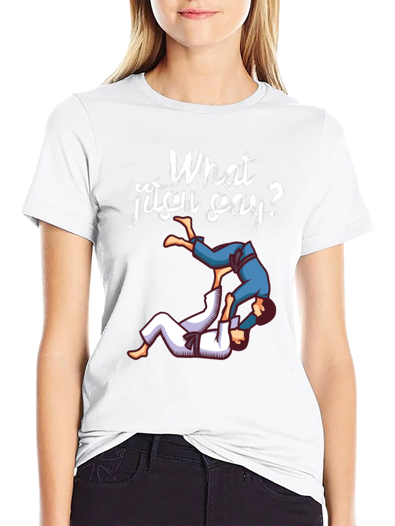 What Jitsu Say? Black Graphic Tee
