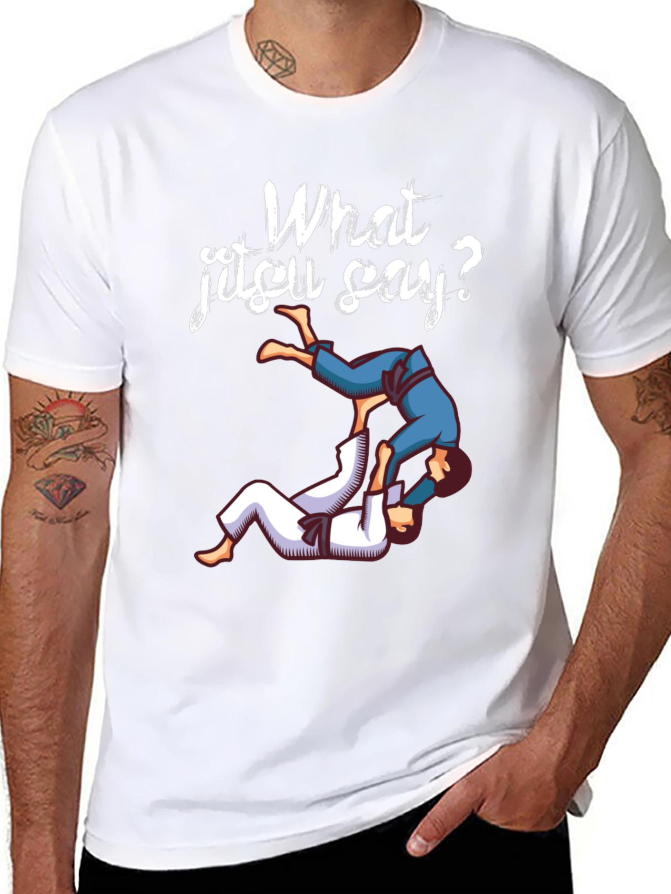 What Jitsu Say? Black Graphic Tee