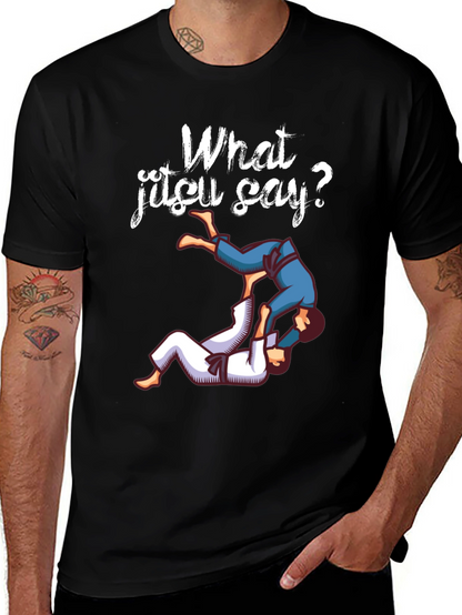 What Jitsu Say? Black Graphic Tee