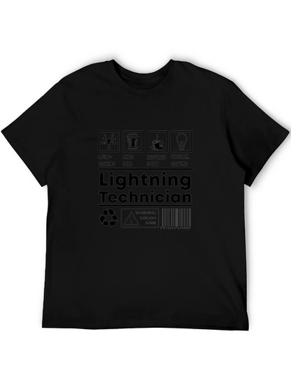 Lightning Technician T-Shirt - Multi-Tasking Coffee Beer Lover