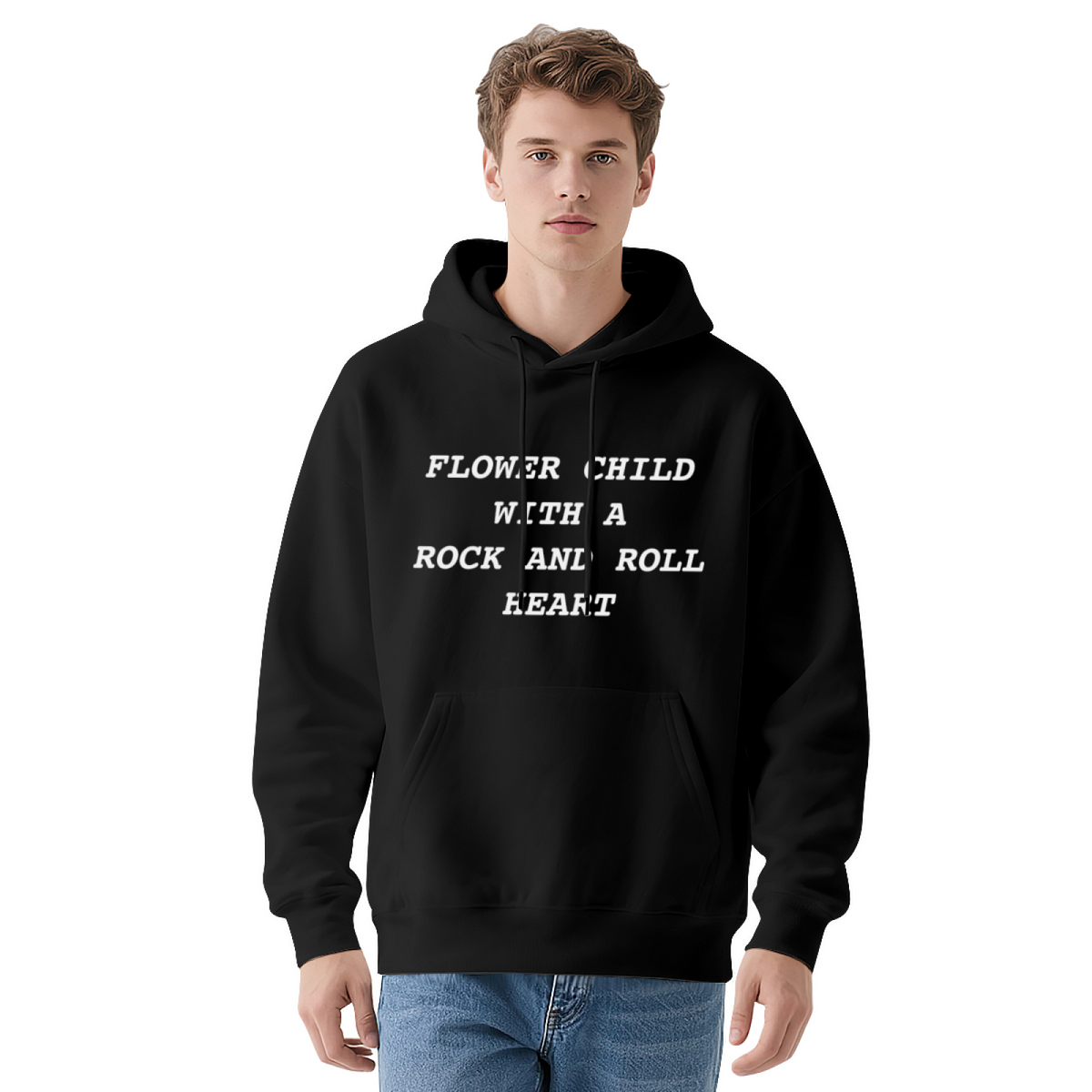 Flower Child Rock N Roll Heart Hoodie