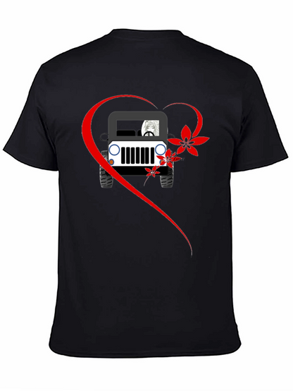 Jeep Lovers Graphic T-Shirt - Casual Black Tee