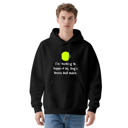 Funny Dog Tennis Ball Habit Hoodie
