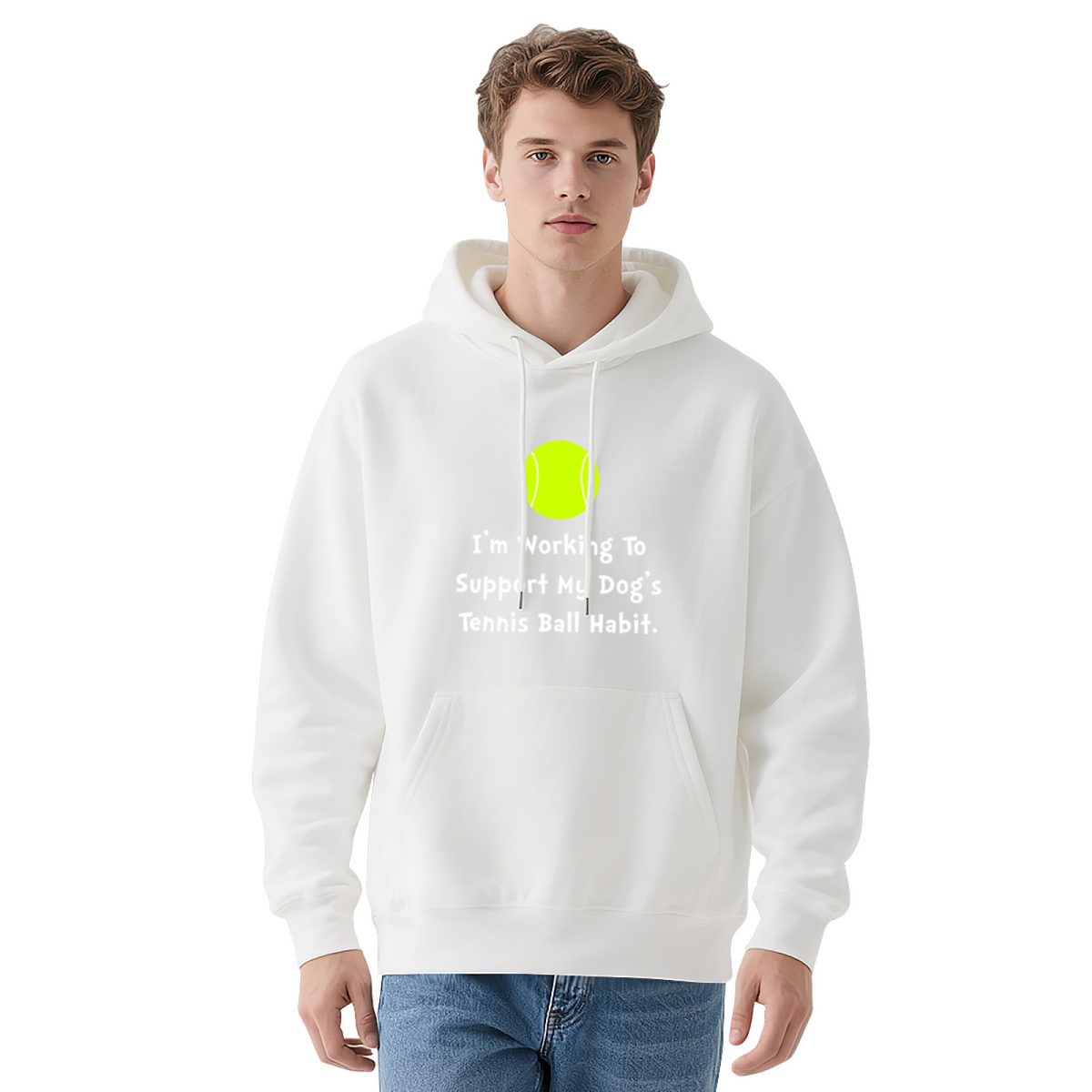 Funny Dog Tennis Ball Habit Hoodie