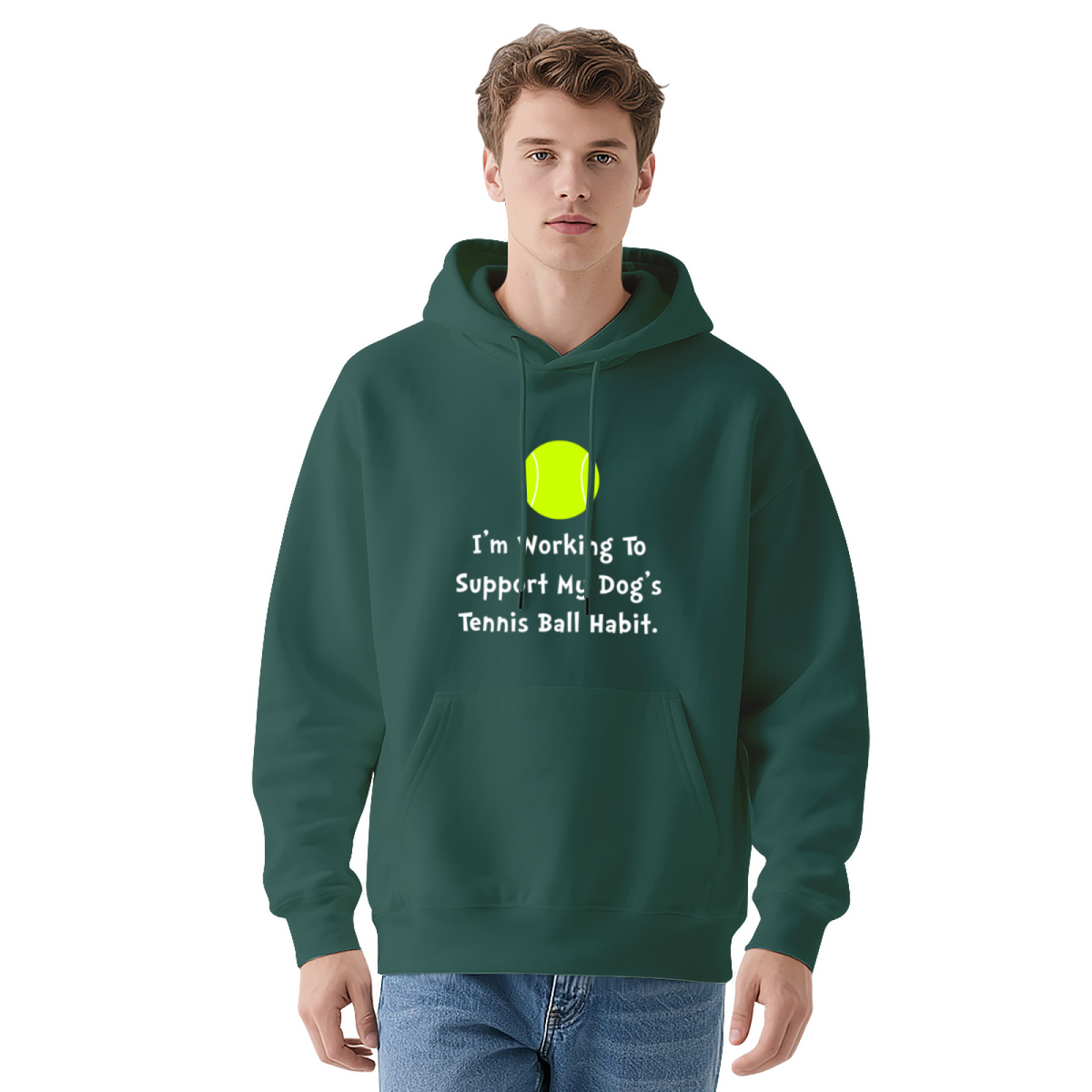 Funny Dog Tennis Ball Habit Hoodie