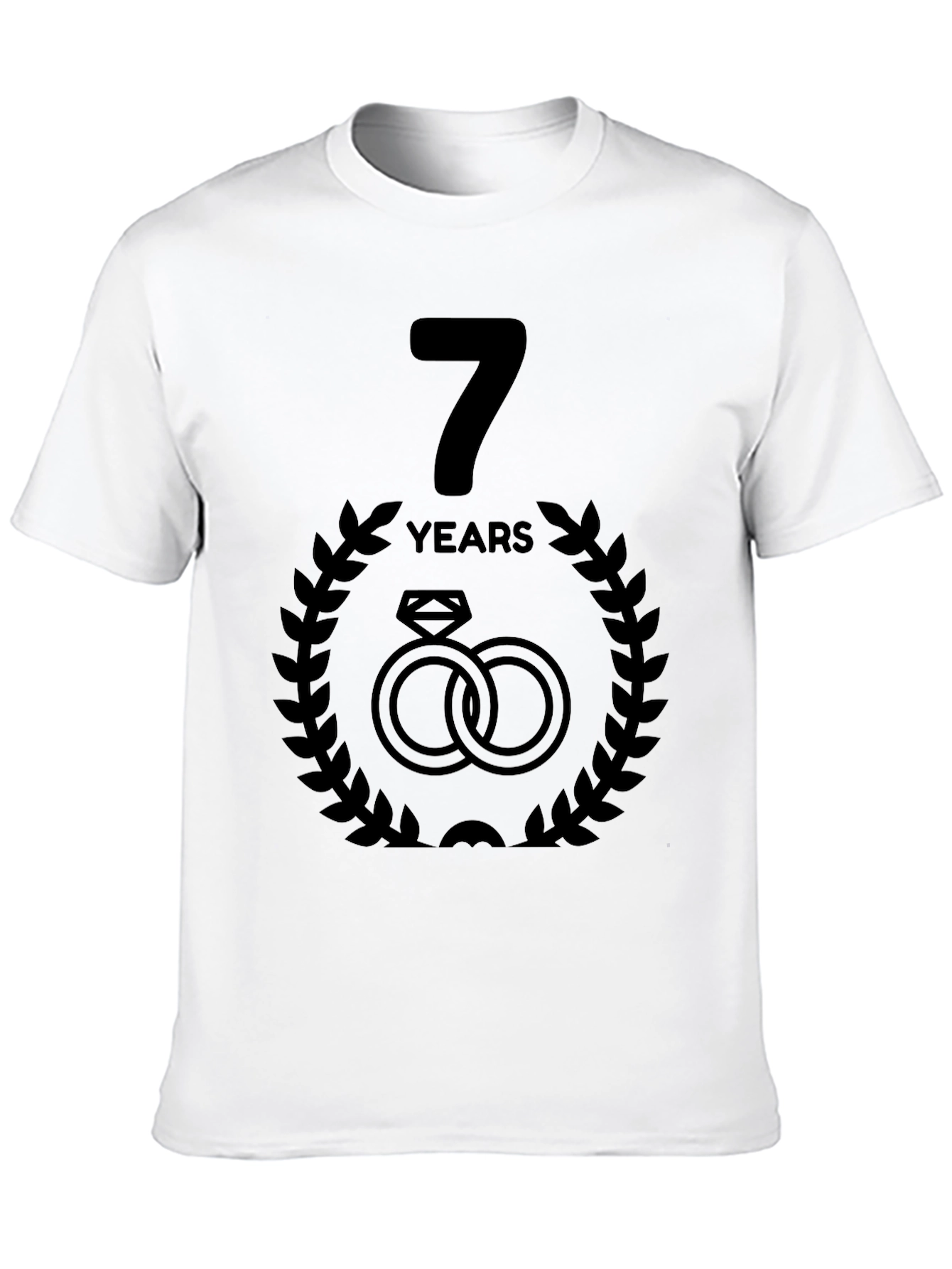 7th Anniversary T-Shirt - Wedding Rings Design