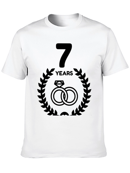 7th Anniversary T-Shirt - Wedding Rings Design