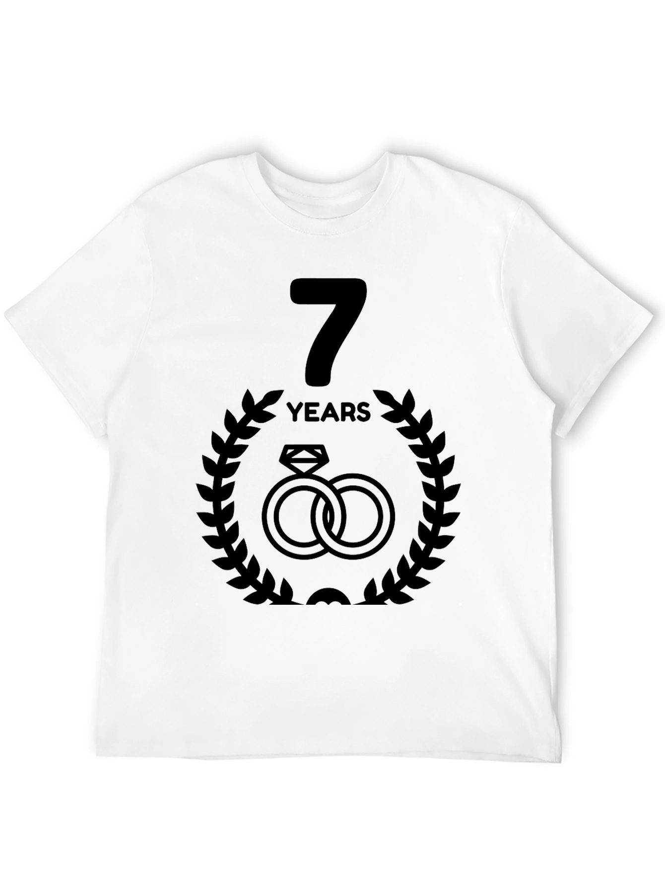 7th Anniversary T-Shirt - Wedding Rings Design