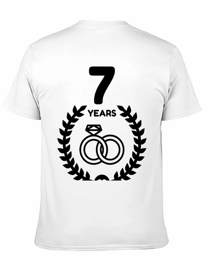 7th Anniversary T-Shirt - Wedding Rings Design