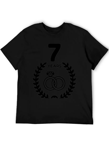 7th Anniversary T-Shirt - Wedding Rings Design