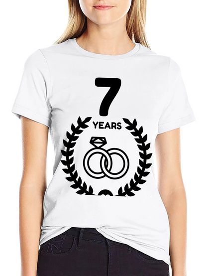 7th Anniversary T-Shirt - Wedding Rings Design