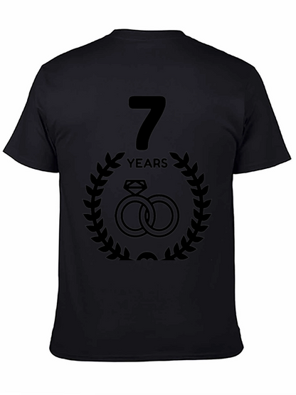 7th Anniversary T-Shirt - Wedding Rings Design