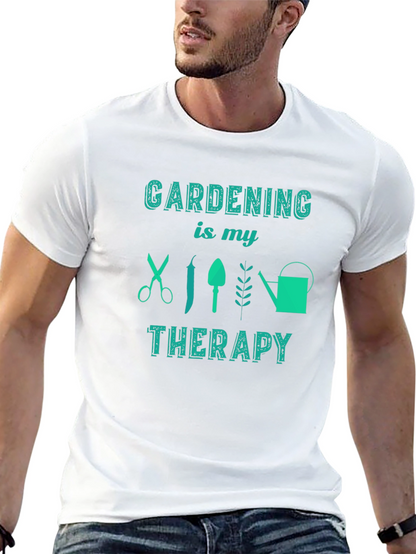 Gardening is My Therapy Black Graphic Tee