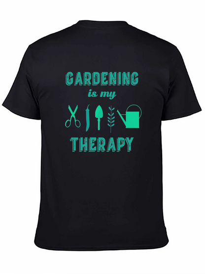 Gardening is My Therapy Black Graphic Tee