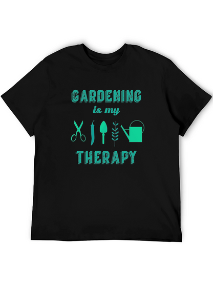 Gardening is My Therapy Black Graphic Tee