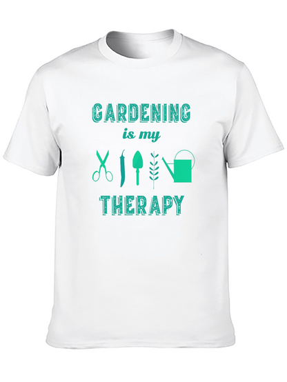 Gardening is My Therapy Black Graphic Tee