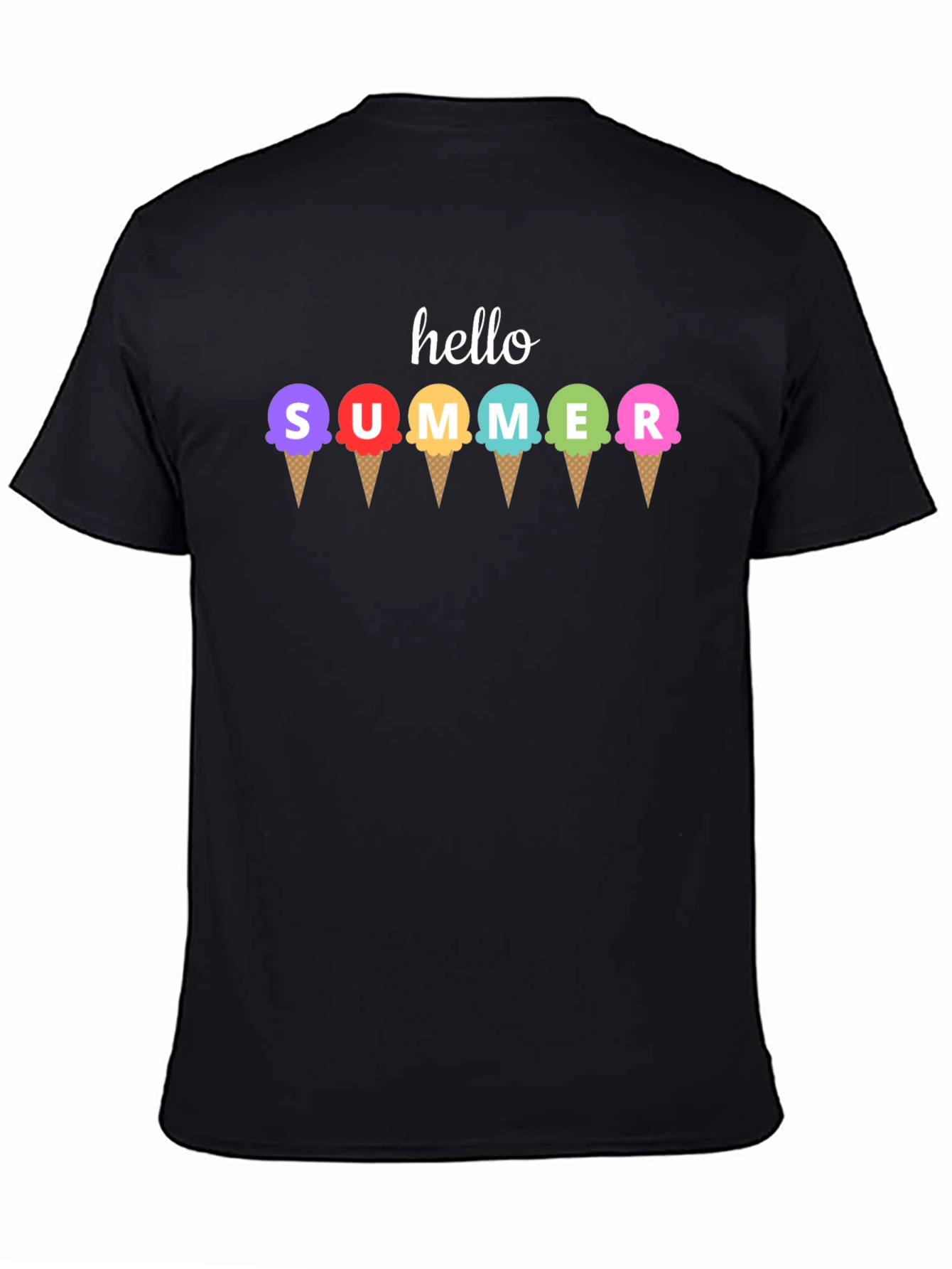 Hello Summer Ice Cream Graphic T-Shirt
