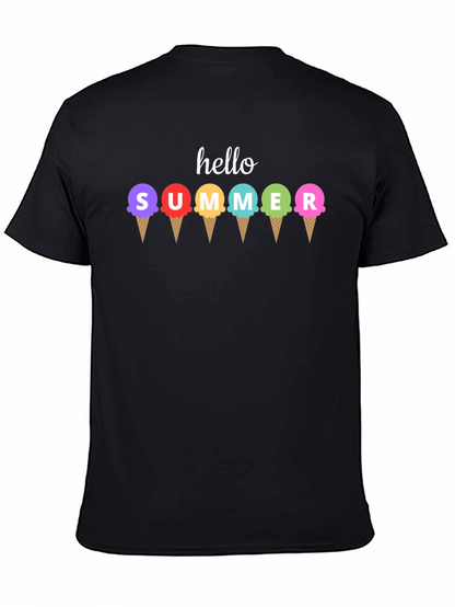 Hello Summer Ice Cream Graphic T-Shirt